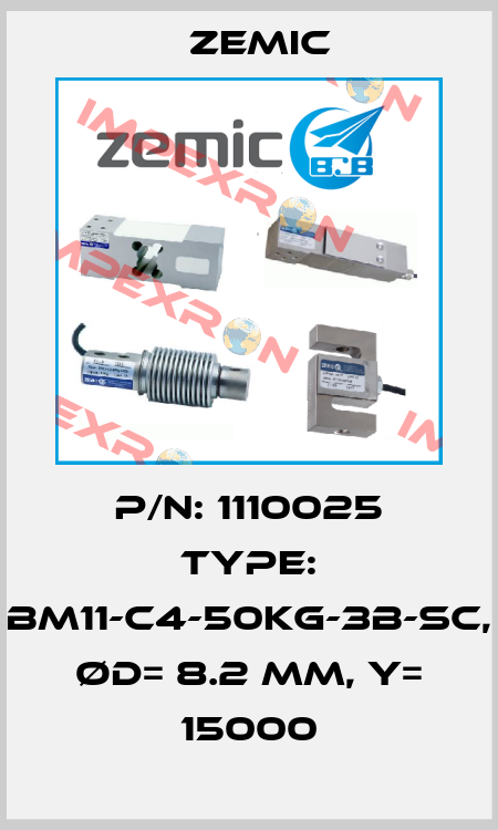 P/N: 1110025 Type: BM11-C4-50kg-3B-SC, Ød= 8.2 mm, Y= 15000 ZEMIC