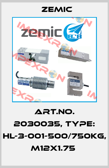 Art.No. 2030035, Type: HL-3-001-500/750kg, M12x1.75  ZEMIC