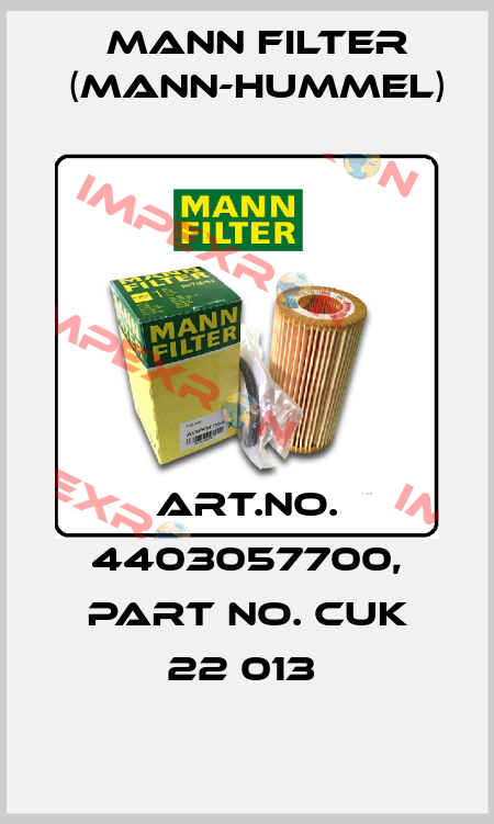 Art.No. 4403057700, Part No. CUK 22 013  Mann Filter (Mann-Hummel)