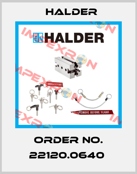 Order No. 22120.0640  Halder
