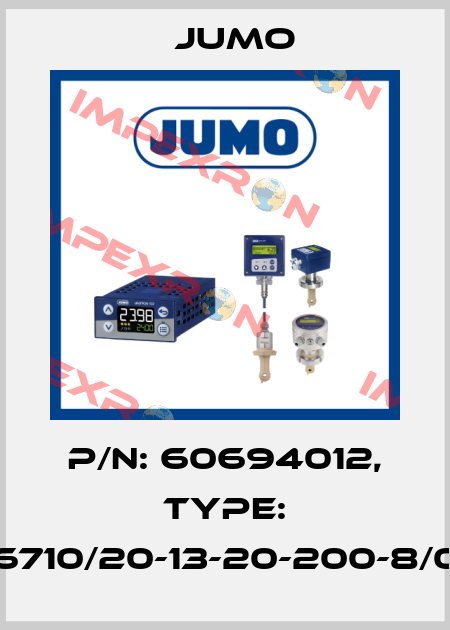 p/n: 60694012, Type: 606710/20-13-20-200-8/000 Jumo