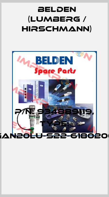 P/N: 934889119, Type: GAN20LU-S22-6180200  Belden (Lumberg / Hirschmann)