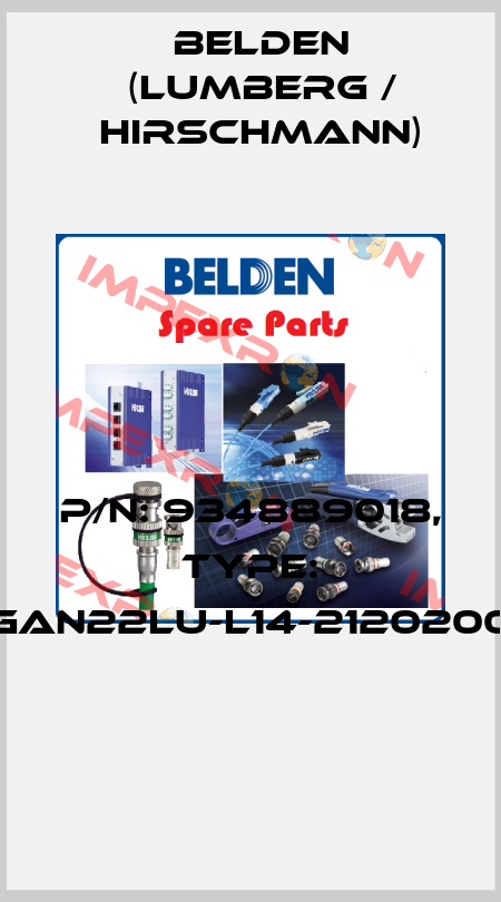P/N: 934889018, Type: GAN22LU-L14-2120200  Belden (Lumberg / Hirschmann)