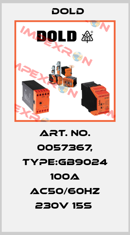 Art. No. 0057367, Type:GB9024 100A AC50/60HZ 230V 15S  Dold