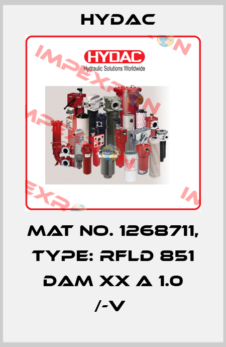 Mat No. 1268711, Type: RFLD 851 DAM XX A 1.0 /-V  Hydac