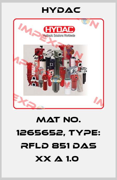 Mat No. 1265652, Type: RFLD 851 DAS XX A 1.0  Hydac
