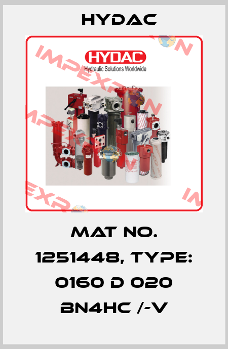 Mat No. 1251448, Type: 0160 D 020 BN4HC /-V Hydac