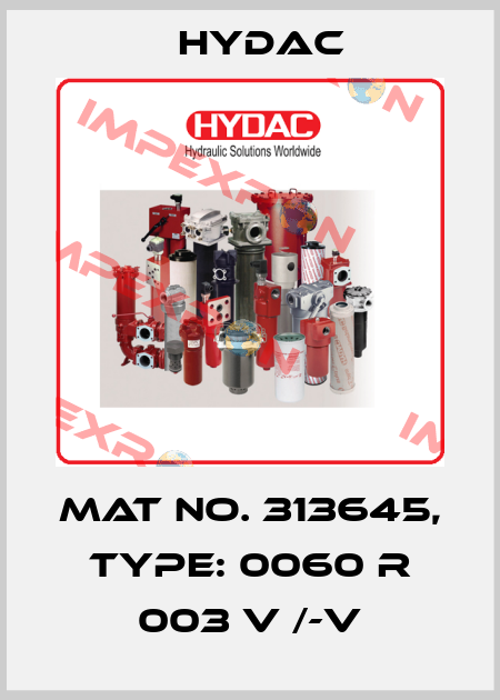 Mat No. 313645, Type: 0060 R 003 V /-V Hydac