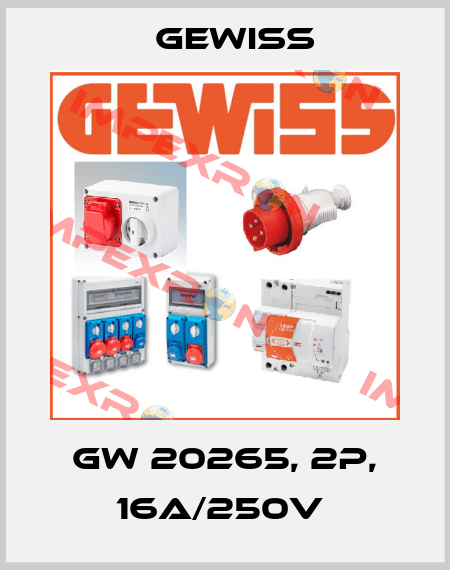 GW 20265, 2P, 16A/250V  Gewiss
