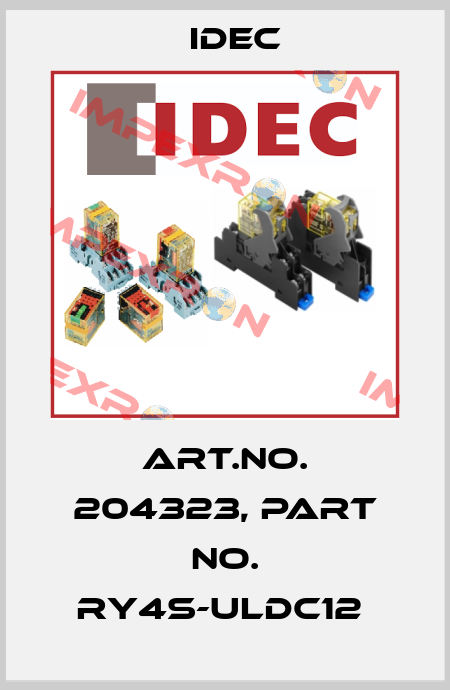 Art.No. 204323, Part No. RY4S-ULDC12  Idec