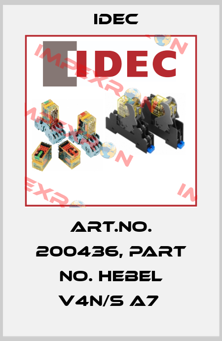 Art.No. 200436, Part No. Hebel V4N/S A7  Idec