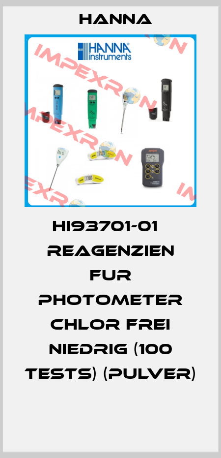 HI93701-01   REAGENZIEN FUR PHOTOMETER CHLOR FREI NIEDRIG (100 TESTS) (PULVER)  Hanna