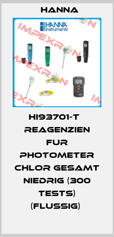 HI93701-T   REAGENZIEN FUR PHOTOMETER CHLOR GESAMT NIEDRIG (300 TESTS) (FLUSSIG)  Hanna