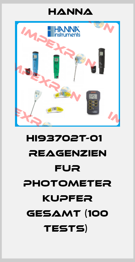 HI93702T-01   REAGENZIEN FUR PHOTOMETER KUPFER GESAMT (100 TESTS)  Hanna