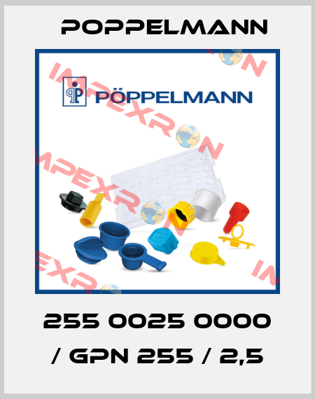 255 0025 0000 / GPN 255 / 2,5 Poppelmann