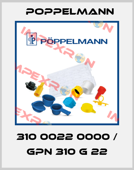 310 0022 0000 / GPN 310 G 22 Poppelmann