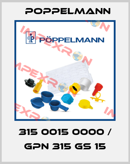315 0015 0000 / GPN 315 GS 15 Poppelmann