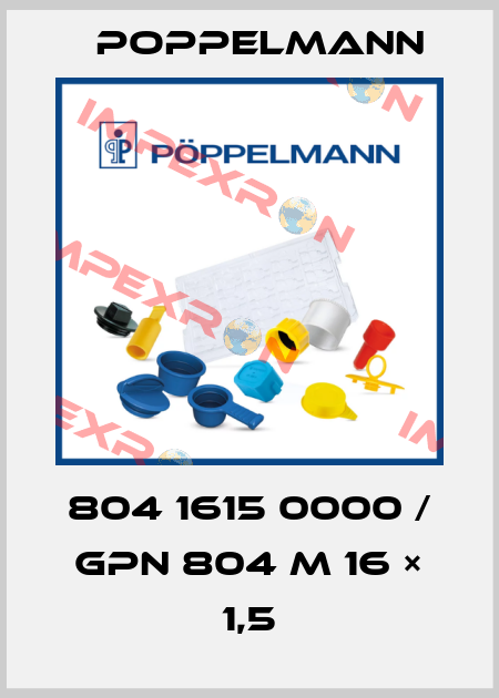 804 1615 0000 / GPN 804 M 16 × 1,5 Poppelmann