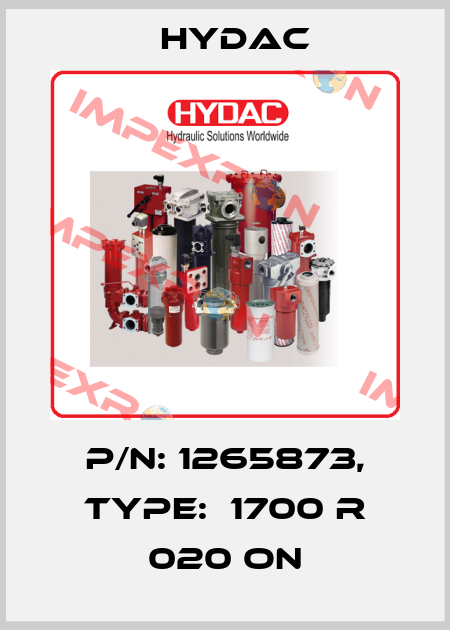 P/N: 1265873, Type:  1700 R 020 ON Hydac