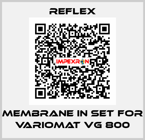 Membrane in set for Variomat VG 800 reflex