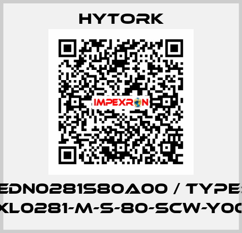 EDN0281S80A00 / Type: XL0281-M-S-80-SCW-Y00 Hytork
