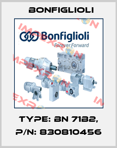 Type: BN 71B2, P/N: 830810456 Bonfiglioli
