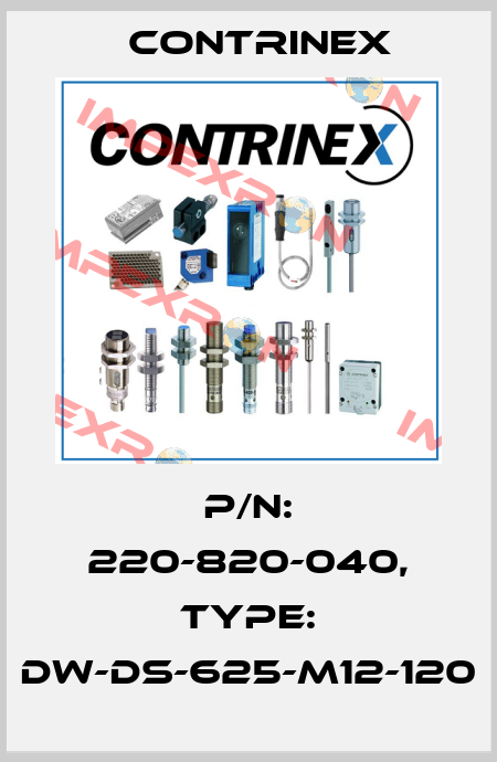p/n: 220-820-040, Type: DW-DS-625-M12-120 Contrinex