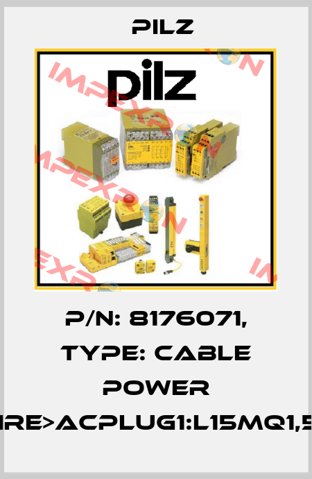 p/n: 8176071, Type: Cable Power DD5wire>ACplug1:L15MQ1,5BRSK Pilz