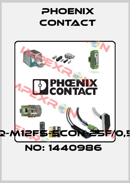 SACC-SQ-M12FS-5CON-25F/0,5-ORDER NO: 1440986  Phoenix Contact