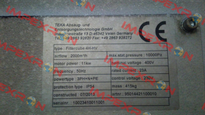 Filter for Filtercube 4H-HV Teka