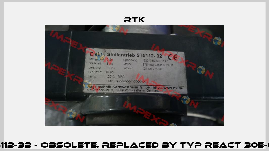 ST5112-32 - obsolete, replaced by Typ REact 30E-028 RTK