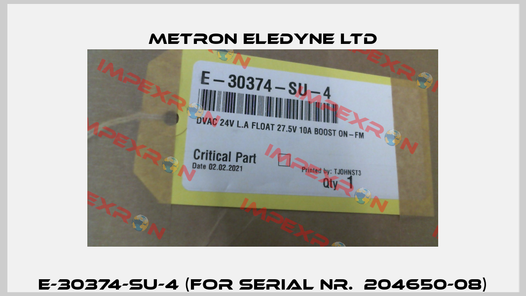 E-30374-SU-4 (for serial nr.  204650-08) Metron Eledyne Ltd