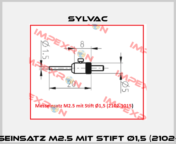Messeinsatz M2.5 mit Stift Ø1,5 (2102-1015) Sylvac